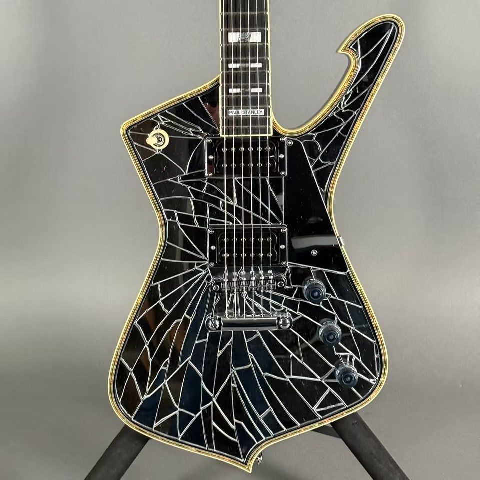 Ibanez Paul Stanley Iceman PS1CM cracked mirror 2 x SIGNED case